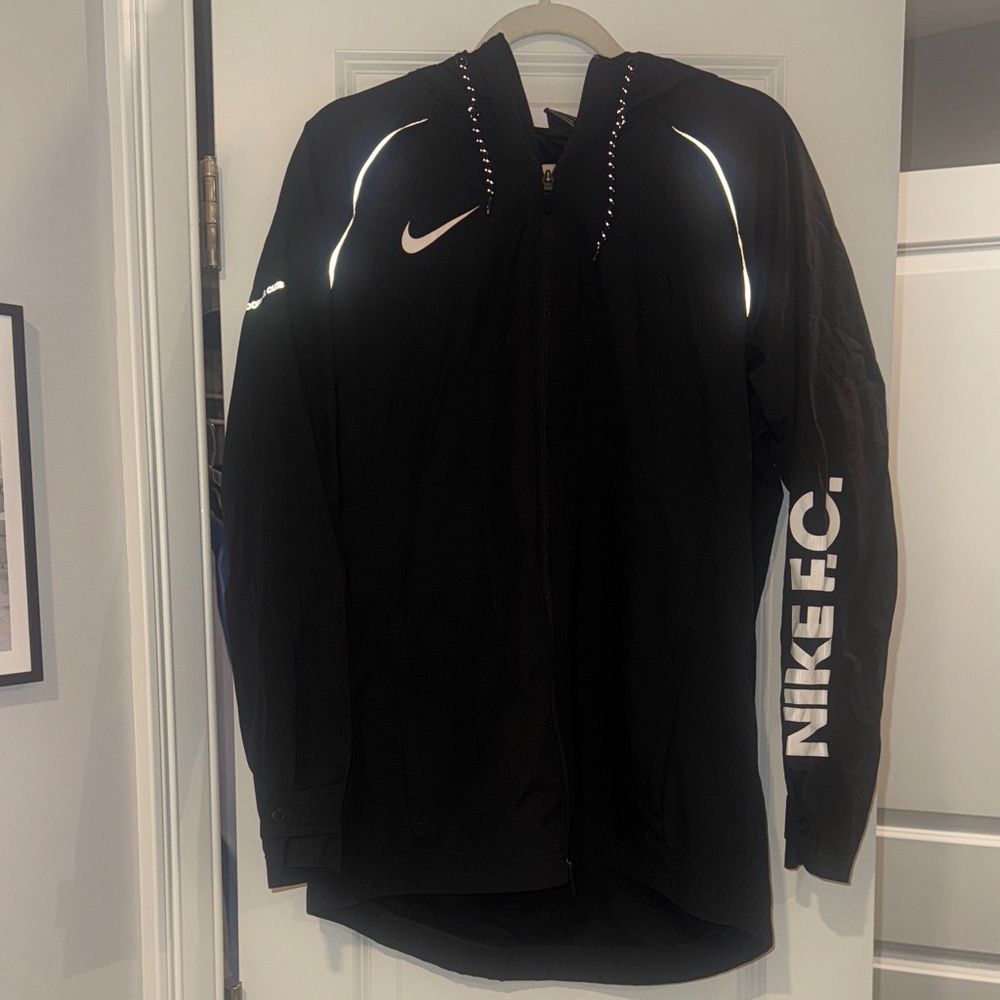 Nike Black Windbreaker with White Accents